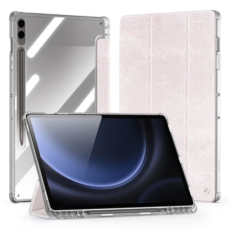 DUX DUCIS Unid Series For Samsung Galaxy Tab S9 FE+ / S9+ Case Auto Wake / Sleep TPU+PC+Leather Clear Tablet Cover