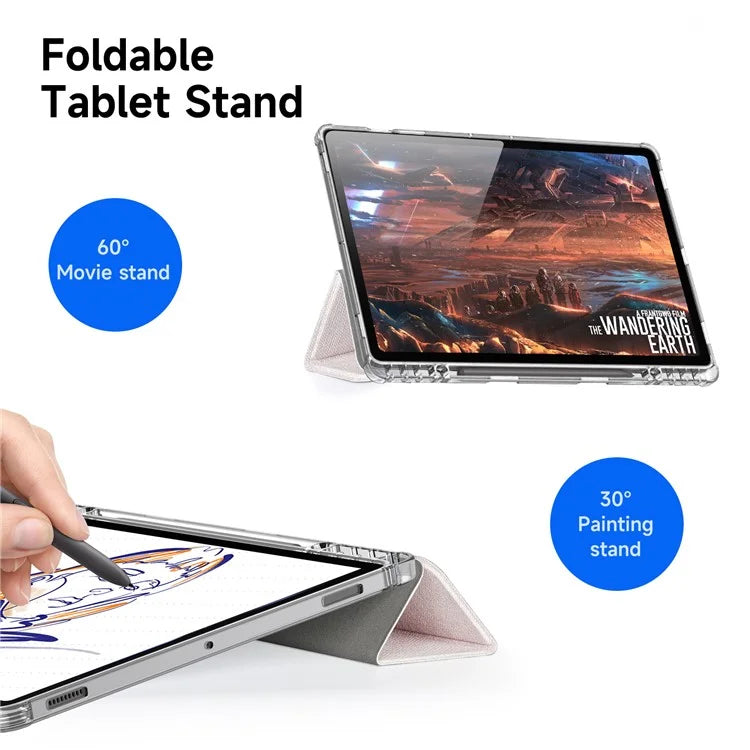 DUX DUCIS Unid Series For Samsung Galaxy Tab S9 FE+ / S9+ Case Auto Wake / Sleep TPU+PC+Leather Clear Tablet Cover
