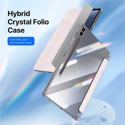 DUX DUCIS Unid Series For Samsung Galaxy Tab S9 FE+ / S9+ Case Auto Wake / Sleep TPU+PC+Leather Clear Tablet Cover