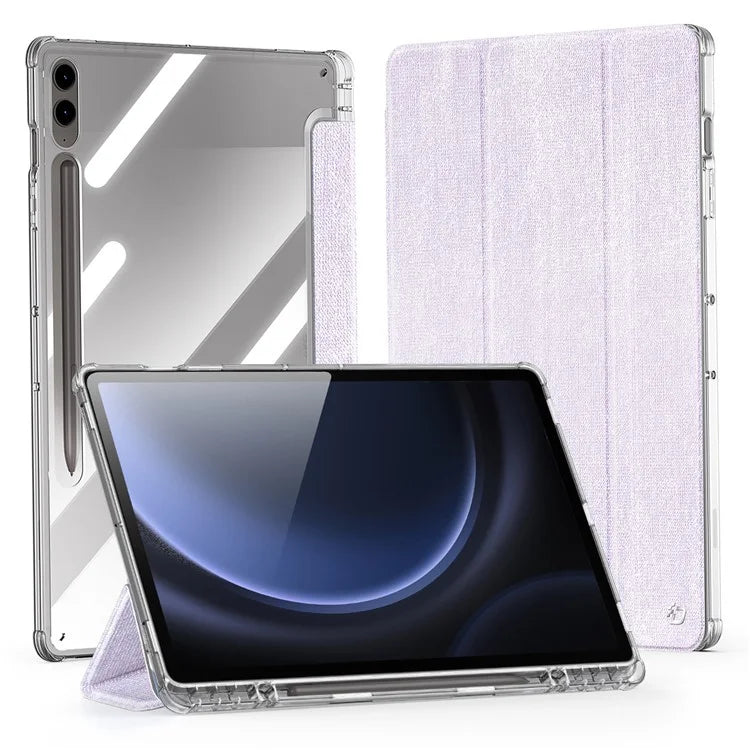 DUX DUCIS Unid Series For Samsung Galaxy Tab S9 FE+ / S9+ Case Auto Wake / Sleep TPU+PC+Leather Clear Tablet Cover