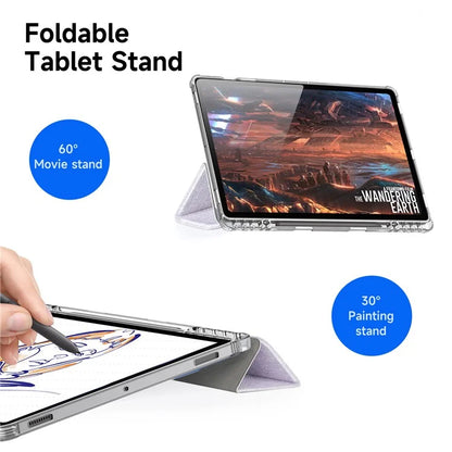 DUX DUCIS Unid Series For Samsung Galaxy Tab S9 FE+ / S9+ Case Auto Wake / Sleep TPU+PC+Leather Clear Tablet Cover