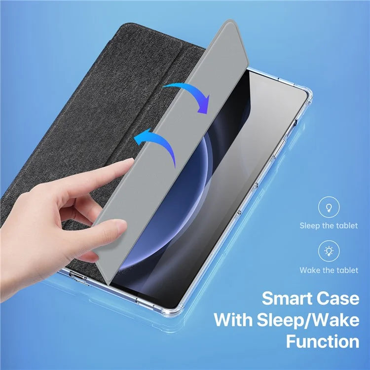 DUX DUCIS Unid Series For Samsung Galaxy Tab S9 FE / S9 Case Auto Wake / Sleep TPU+PC+Leather Clea Ablet Cover