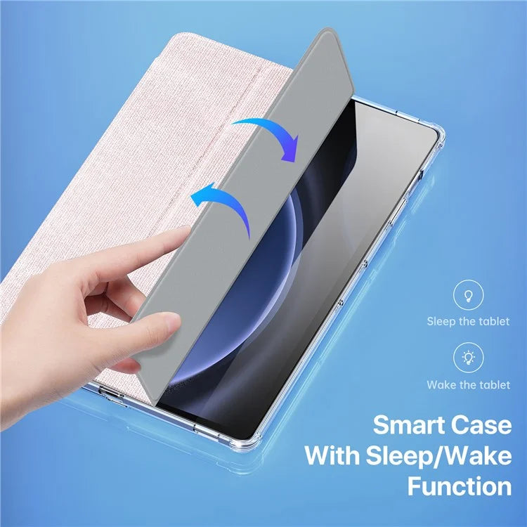 DUX DUCIS Unid Series For Samsung Galaxy Tab S9 FE / S9 Case Auto Wake / Sleep TPU+PC+Leather Clea Ablet Cover