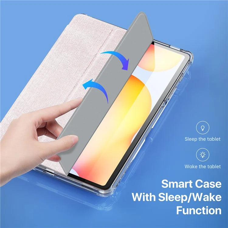 DUX DUCIS Unid Series For Samsung Galaxy Tab S6 Lite (2024) / (2022) / (2020) Case Auto Wake / Sleep TPU+PC+Leather Clear Tablet Cover