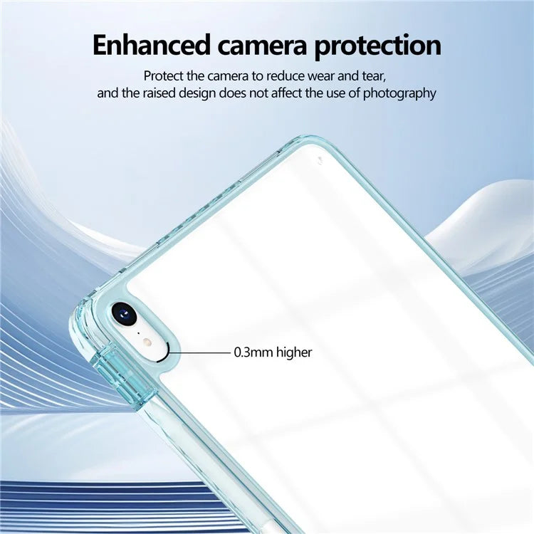 For iPad 10.9 (2022) Case Clear TPU Tablet Protective Cover with Pen Slot