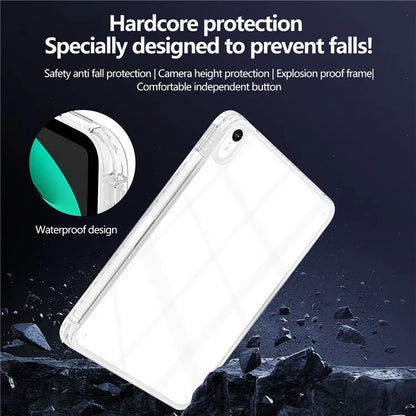 For iPad 10.9 (2022) Case Clear TPU Tablet Protective Cover with Pen Slot