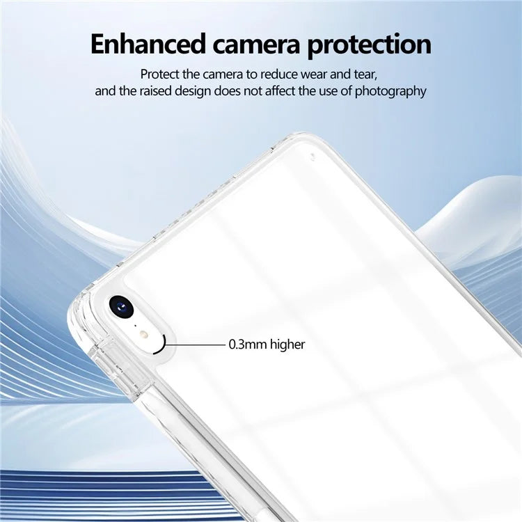 For iPad Air 13 (2024) Case Clear TPU Tablet Protective Cover with Pen Slot