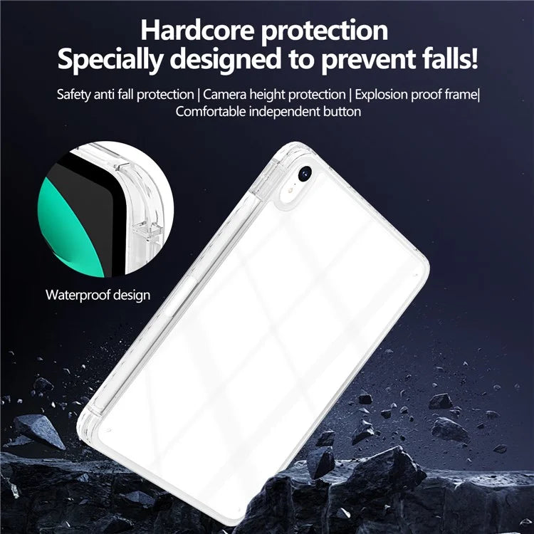 For iPad Air 13 (2024) Case Clear TPU Tablet Protective Cover with Pen Slot