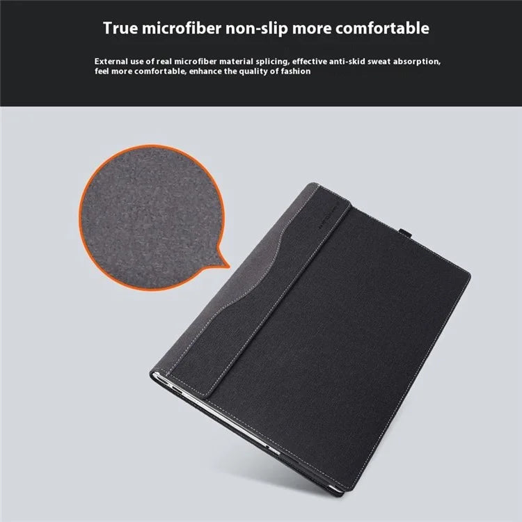 For Microsoft Surface Laptop 7 13.8-inch Case PU + Real Microfiber Leather Tablet Protective Case Business Tablet Cover