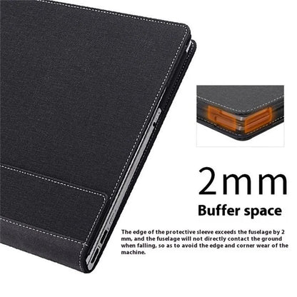 For Microsoft Surface Laptop 7 13.8-inch Case PU + Real Microfiber Leather Tablet Protective Case Business Tablet Cover