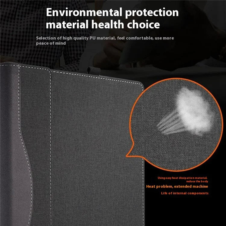 For Microsoft Surface Laptop 7 13.8-inch Case PU + Real Microfiber Leather Tablet Protective Case Business Tablet Cover
