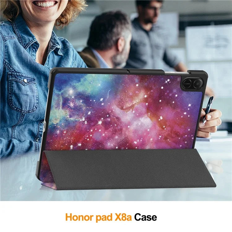 For Honor Pad X8a Case Pattern Print Leather Stand Tablet Cover