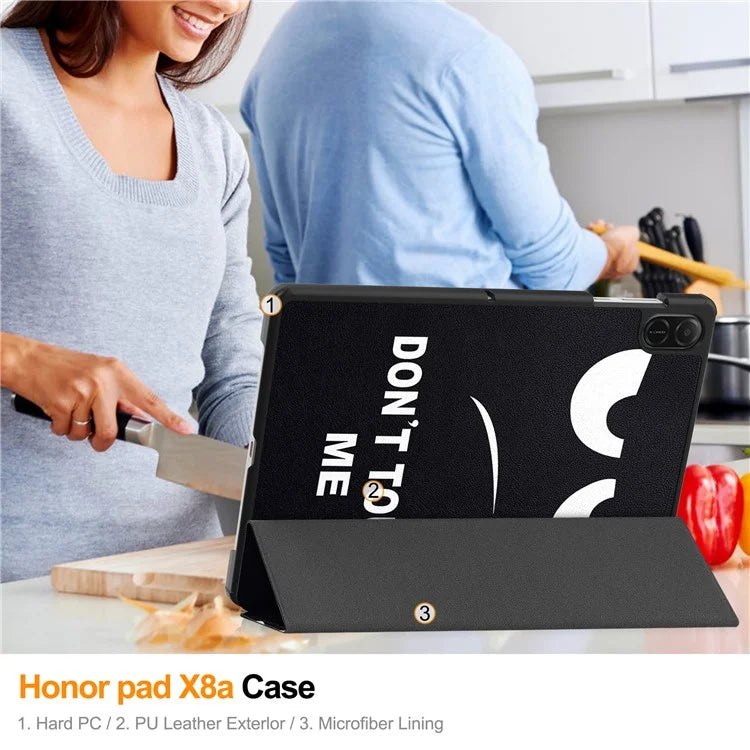 For Honor Pad X8a Case Pattern Print Leather Stand Tablet Cover
