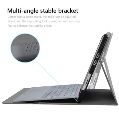 For Microsoft Surface Pro 10 Case Flip Cloth Texture TPU + PU Leather Laptop Notebook Bag Protective Case with Stand
