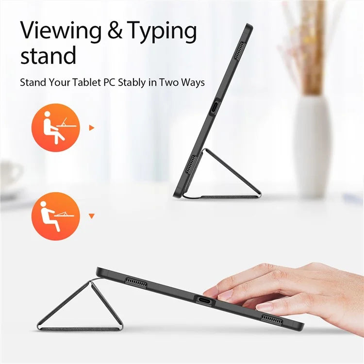 DUX DUCIS Domo Series for Samsung Galaxy Tab S10 Ultra Case Tri-Fold Stand Leather Cover Auto Wake / Sleep