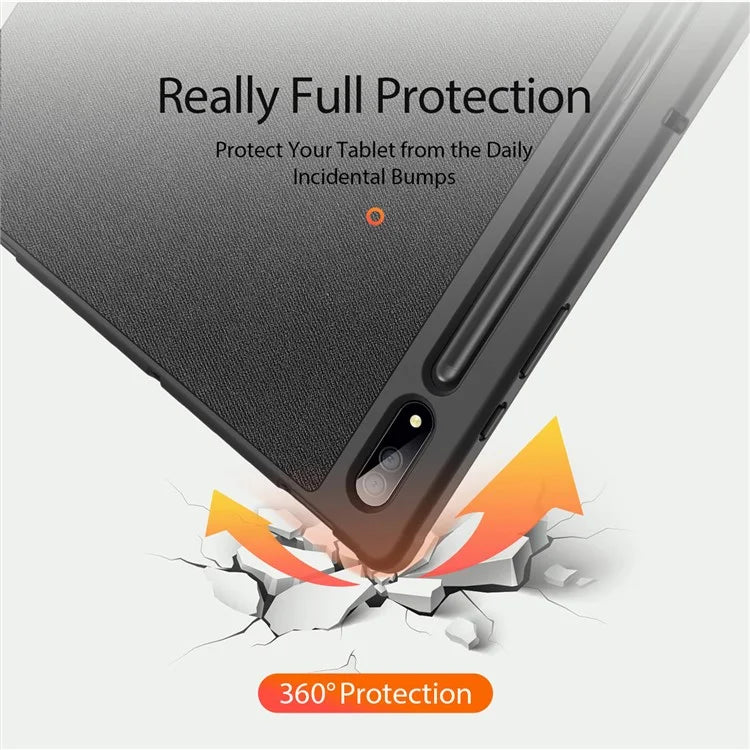 DUX DUCIS Domo Series for Samsung Galaxy Tab S10 Ultra Case Tri-Fold Stand Leather Cover Auto Wake / Sleep