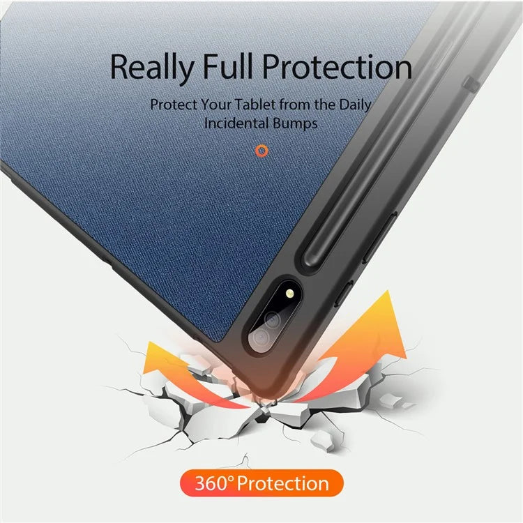 DUX DUCIS Domo Series for Samsung Galaxy Tab S10 Ultra Case Tri-Fold Stand Leather Cover Auto Wake / Sleep