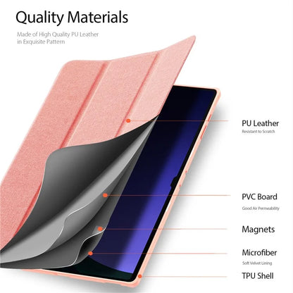 DUX DUCIS Domo Series for Samsung Galaxy Tab S10 Ultra Case Tri-Fold Stand Leather Cover Auto Wake / Sleep