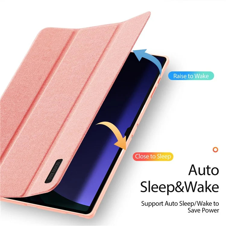 DUX DUCIS Domo Series for Samsung Galaxy Tab S10 Ultra Case Tri-Fold Stand Leather Cover Auto Wake / Sleep