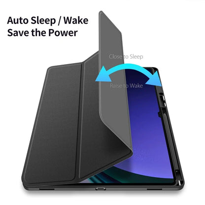 DUX DUCIS TOBY Series For Samsung Galaxy Tab S10 Ultra Case PU Leather Tri-Fold Stand Tablet Cover