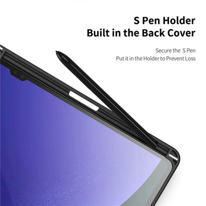 DUX DUCIS TOBY Series For Samsung Galaxy Tab S10 Ultra Case PU Leather Tri-Fold Stand Tablet Cover