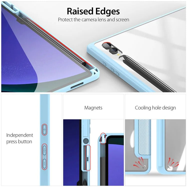 DUX DUCIS TOBY Series For Samsung Galaxy Tab S10 Ultra Case PU Leather Tri-Fold Stand Tablet Cover