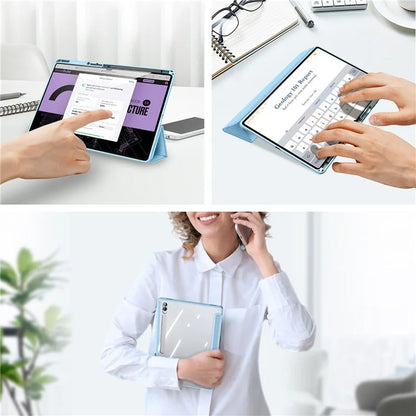 DUX DUCIS TOBY Series For Samsung Galaxy Tab S10 Ultra Case PU Leather Tri-Fold Stand Tablet Cover
