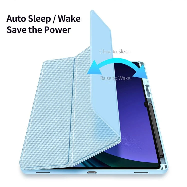 DUX DUCIS TOBY Series For Samsung Galaxy Tab S10 Ultra Case PU Leather Tri-Fold Stand Tablet Cover