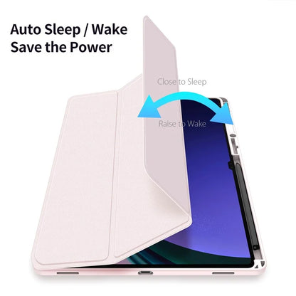 DUX DUCIS TOBY Series For Samsung Galaxy Tab S10 Ultra Case PU Leather Tri-Fold Stand Tablet Cover