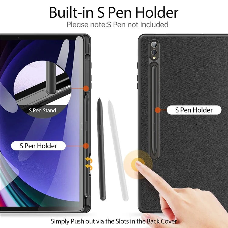 DUX DUCIS Domo Series for Samsung Galaxy Tab S10 Plus Case Tri-fold Stand Leather Cover Auto Wake / Sleep