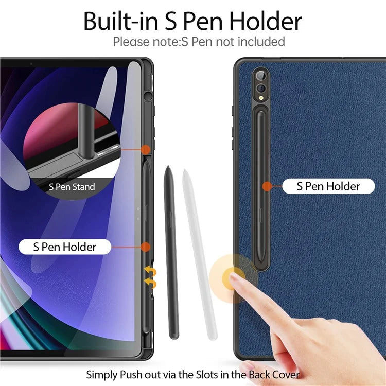 DUX DUCIS Domo Series for Samsung Galaxy Tab S10 Plus Case Tri-fold Stand Leather Cover Auto Wake / Sleep