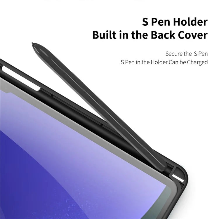 DUX DUCIS TOBY Series For Samsung Galaxy Tab S10 Plus Case PU Leather Tri-Fold Stand Tablet Cover