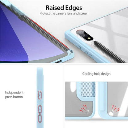 DUX DUCIS TOBY Series For Samsung Galaxy Tab S10 Plus Case PU Leather Tri-Fold Stand Tablet Cover
