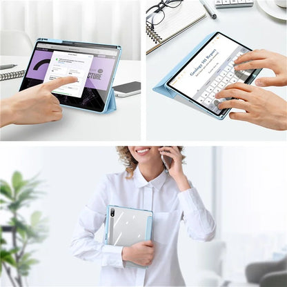 DUX DUCIS TOBY Series For Samsung Galaxy Tab S10 Plus Case PU Leather Tri-Fold Stand Tablet Cover