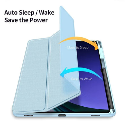 DUX DUCIS TOBY Series For Samsung Galaxy Tab S10 Plus Case PU Leather Tri-Fold Stand Tablet Cover