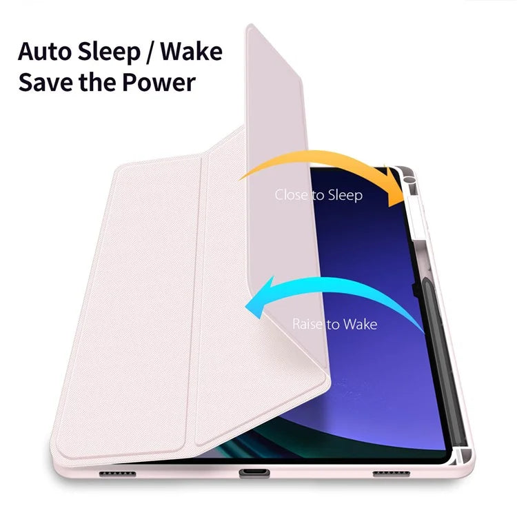 DUX DUCIS TOBY Series For Samsung Galaxy Tab S10 Plus Case PU Leather Tri-Fold Stand Tablet Cover
