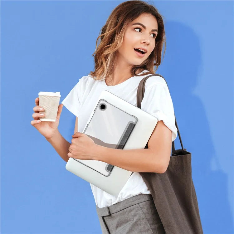 DUX DUCIS Unid Series For Samsung Galaxy Tab A9 Case Stand PC+Leather Clear Tablet Cover