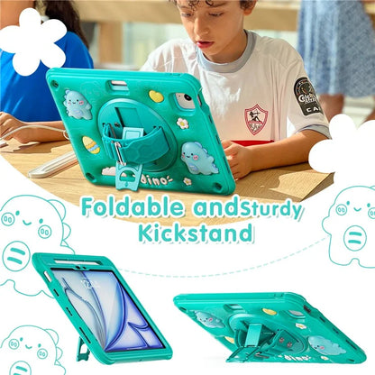For iPad Air 11 (2024) / Air (2022) / (2020) / iPad Pro 11 (2022) / (2021) / (2020) / (2018) Case Kickstand PC+Silicone+TPU Cover