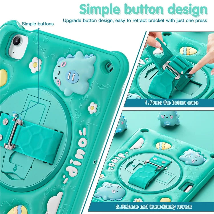 For iPad Air 11 (2024) / Air (2022) / (2020) / iPad Pro 11 (2022) / (2021) / (2020) / (2018) Case Kickstand PC+Silicone+TPU Cover