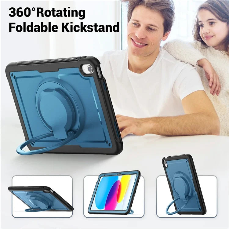 For iPad 10.9 (2022) Case Shockproof PC+TPU Tablet Cover with Kickstand, Pencil Holder