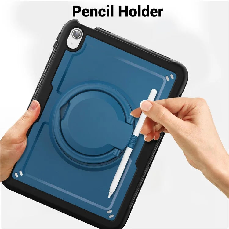 For iPad 10.9 (2022) Case Shockproof PC+TPU Tablet Cover with Kickstand, Pencil Holder