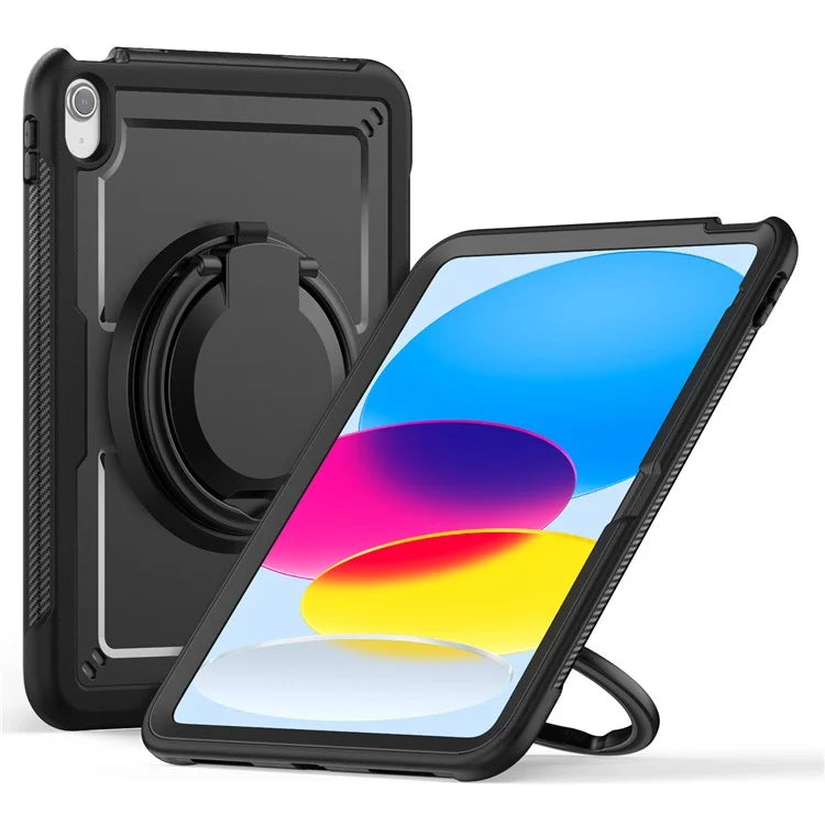 For iPad 10.9 (2022) Case Shockproof PC+TPU Tablet Cover with Kickstand, Pencil Holder