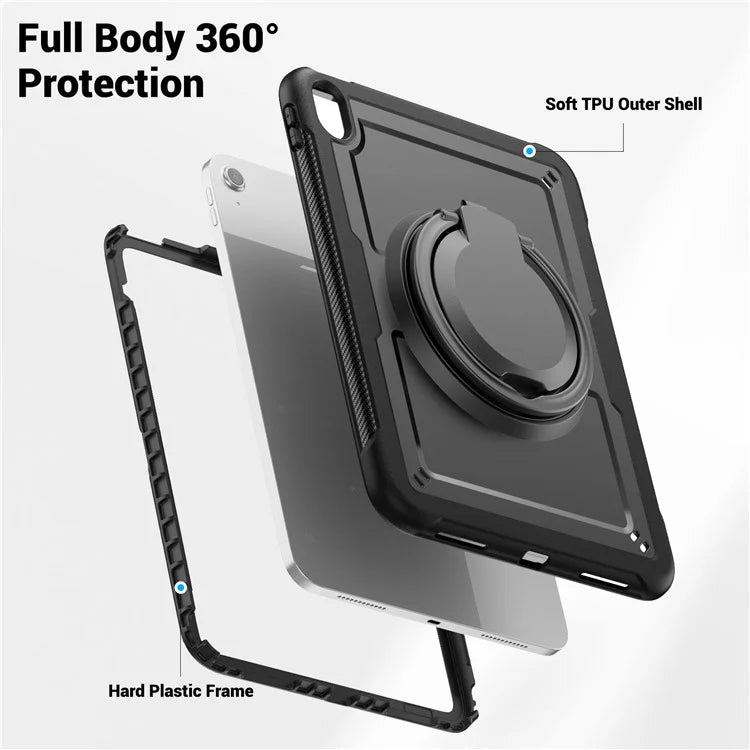 For iPad 10.9 (2022) Case Shockproof PC+TPU Tablet Cover with Kickstand, Pencil Holder