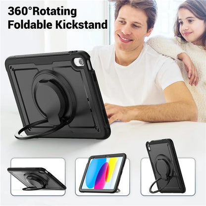 For iPad 10.9 (2022) Case Shockproof PC+TPU Tablet Cover with Kickstand, Pencil Holder