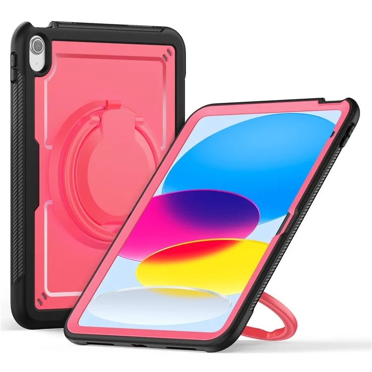 For iPad 10.9 (2022) Case Shockproof PC+TPU Tablet Cover with Kickstand, Pencil Holder