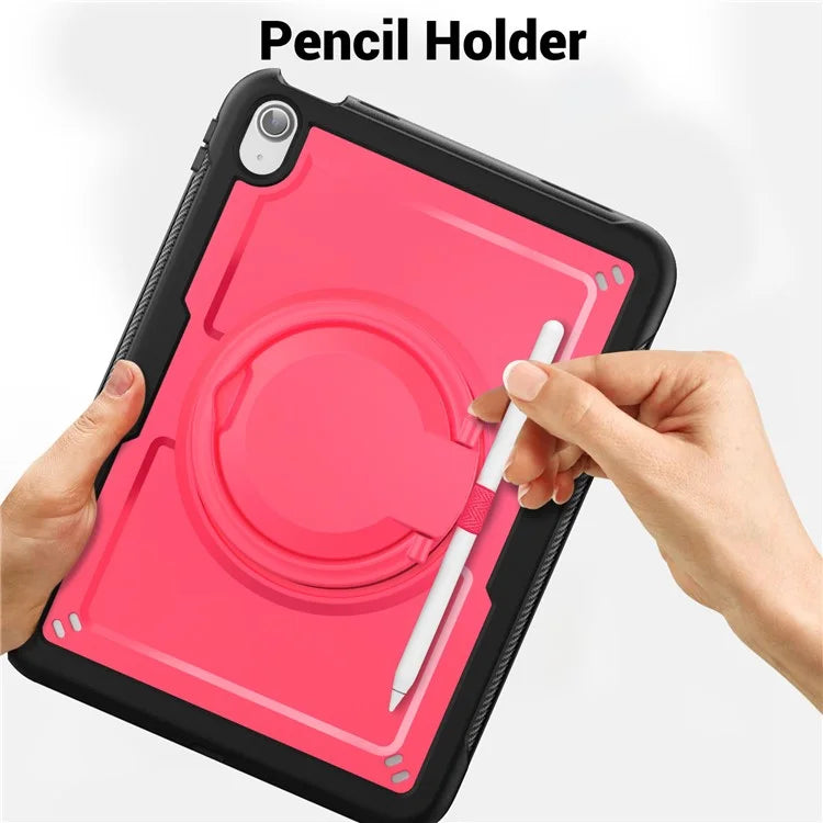 For iPad 10.9 (2022) Case Shockproof PC+TPU Tablet Cover with Kickstand, Pencil Holder
