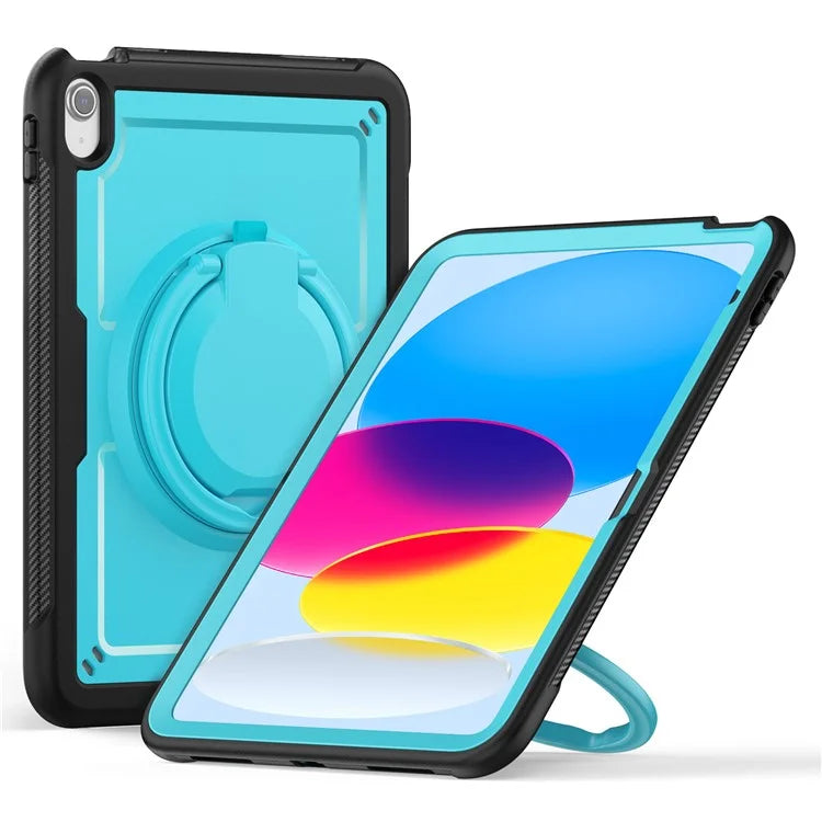 For iPad 10.9 (2022) Case Shockproof PC+TPU Tablet Cover with Kickstand, Pencil Holder