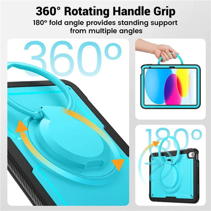 For iPad 10.9 (2022) Case Shockproof PC+TPU Tablet Cover with Kickstand, Pencil Holder