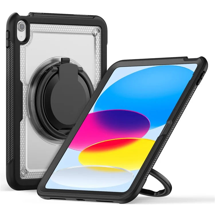 For iPad 10.9 (2022) Case Shockproof PC+TPU Tablet Cover with Kickstand, Pencil Holder