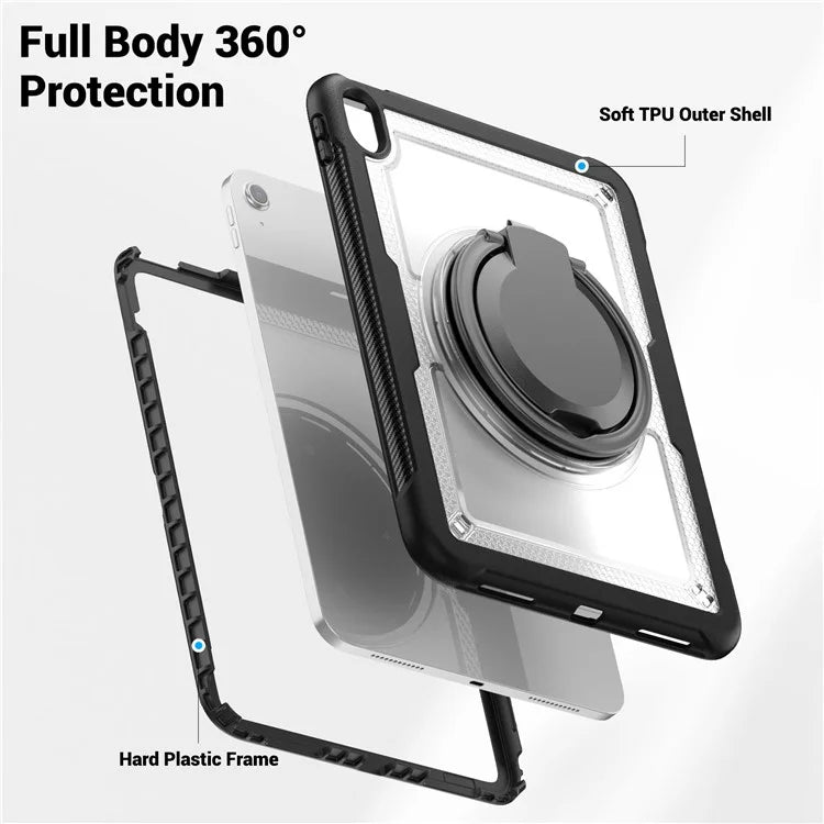 For iPad 10.9 (2022) Case Shockproof PC+TPU Tablet Cover with Kickstand, Pencil Holder